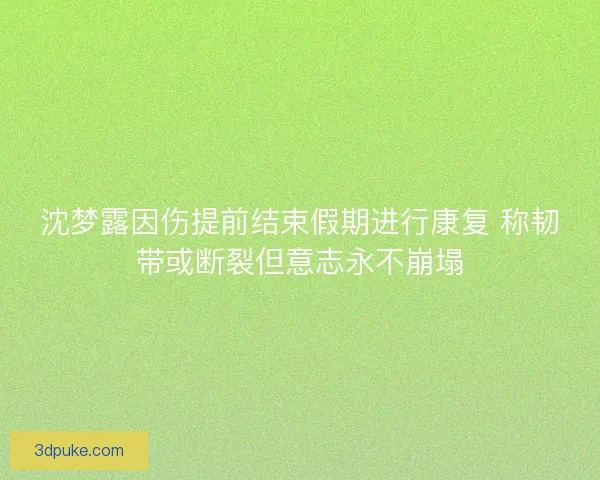 沈梦露因伤提前结束假期进行康复 称韧带或断裂但意志永不崩塌