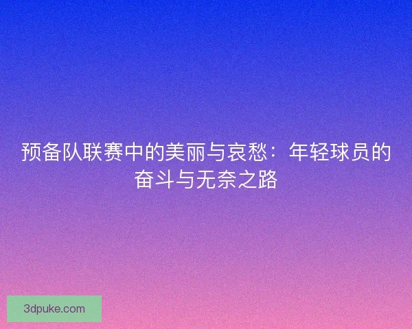 预备队联赛中的美丽与哀愁：年轻球员的奋斗与无奈之路
